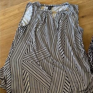 Black and White Striped Sleeveless Top